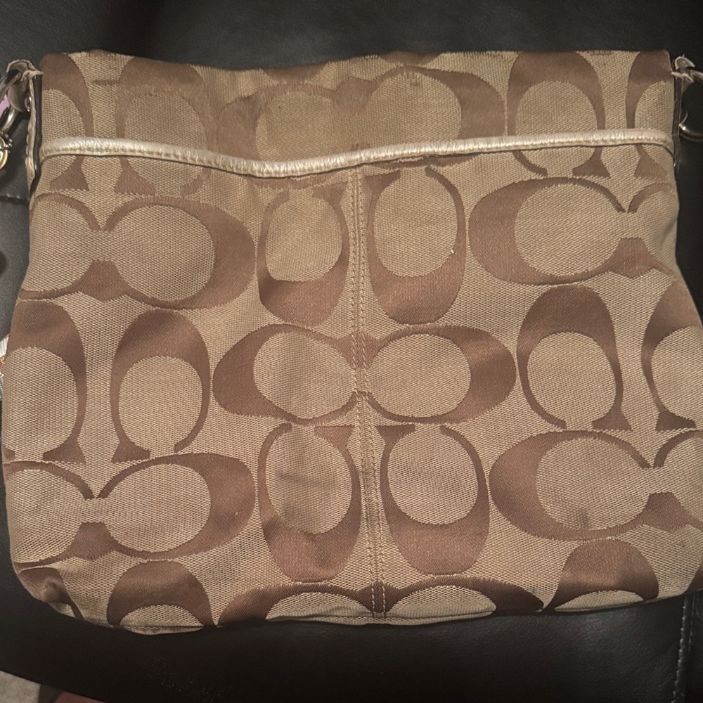 Coach Signature Crossbody Bag in Brown and Tan - Picture 5 of 6